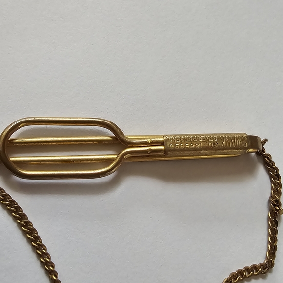 Vintage JCS tie clip silver tone monogram - Picture 3 of 12